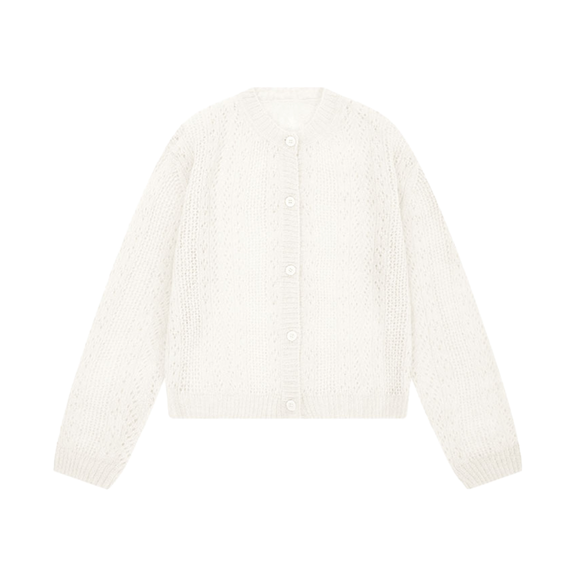 플레따 모헤어 스카프 가디건 화이트(FLETTA Mohair Cardigan With Scarf White)