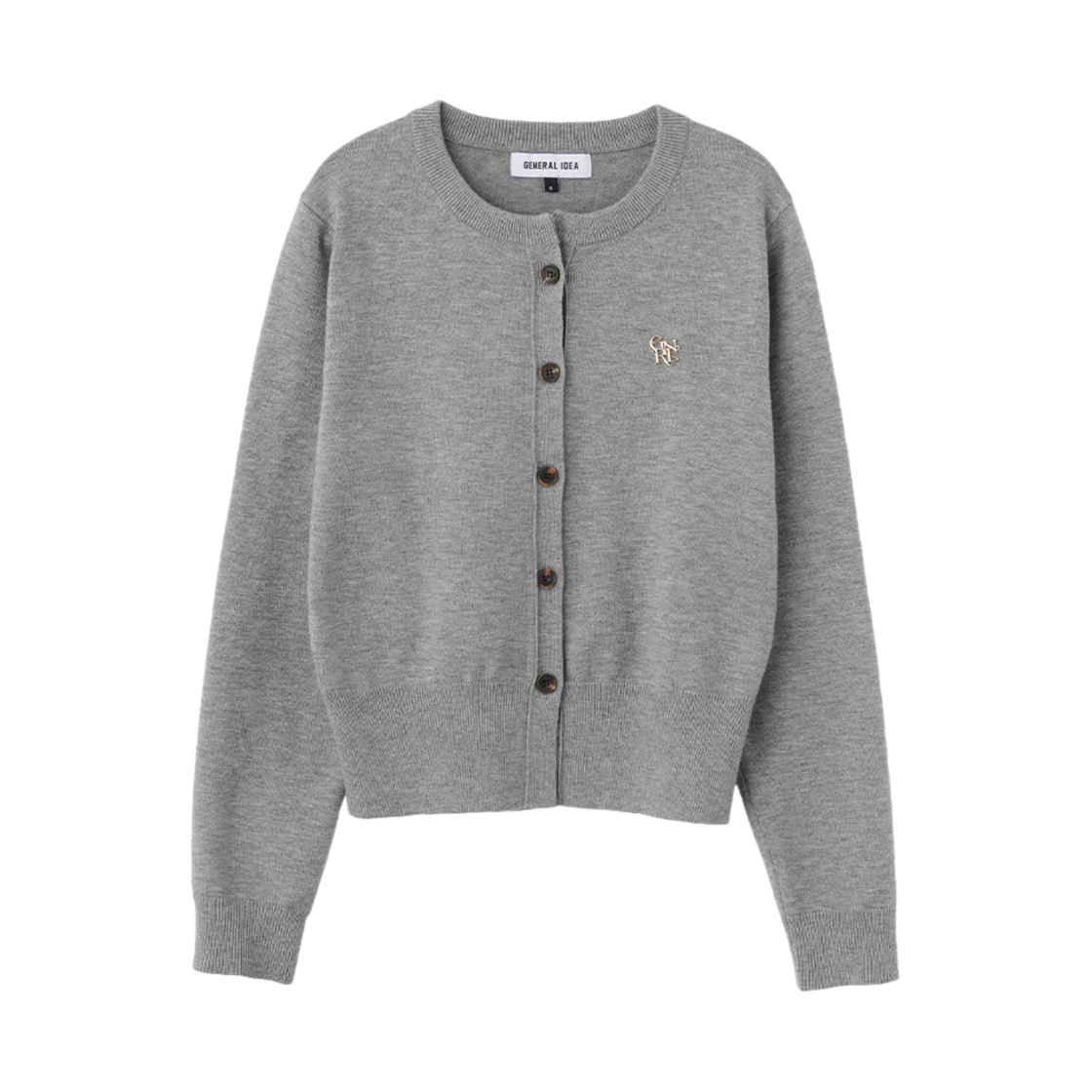 WBD3L04501GR General Idea woman essential crew neck cardigan grey
