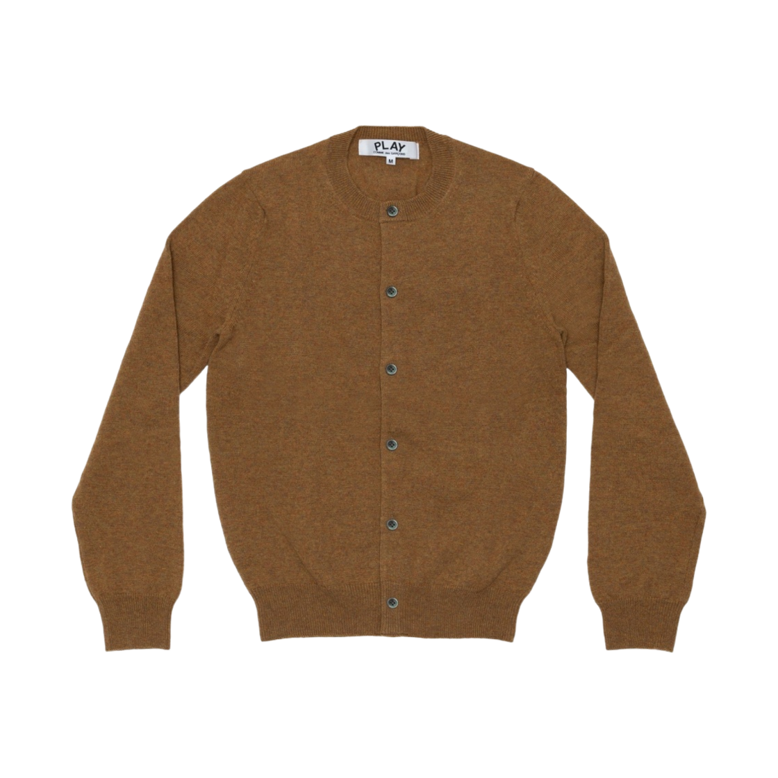 AZ-N091-051-3 (W) Play Comme des Garcons Small Red Heart On The Sleeves Cardigan Pastel Light Brown