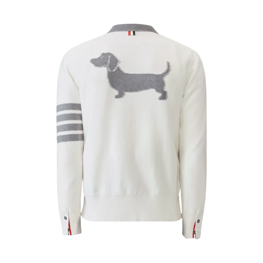 톰브라운 코튼 사손 릴렉스드 핏 헥터 브이넥 가디건 화이트(Thom Browne Cotton 4-Bar Relaxed Fit Hector V-Neck Cardigan White) - 2