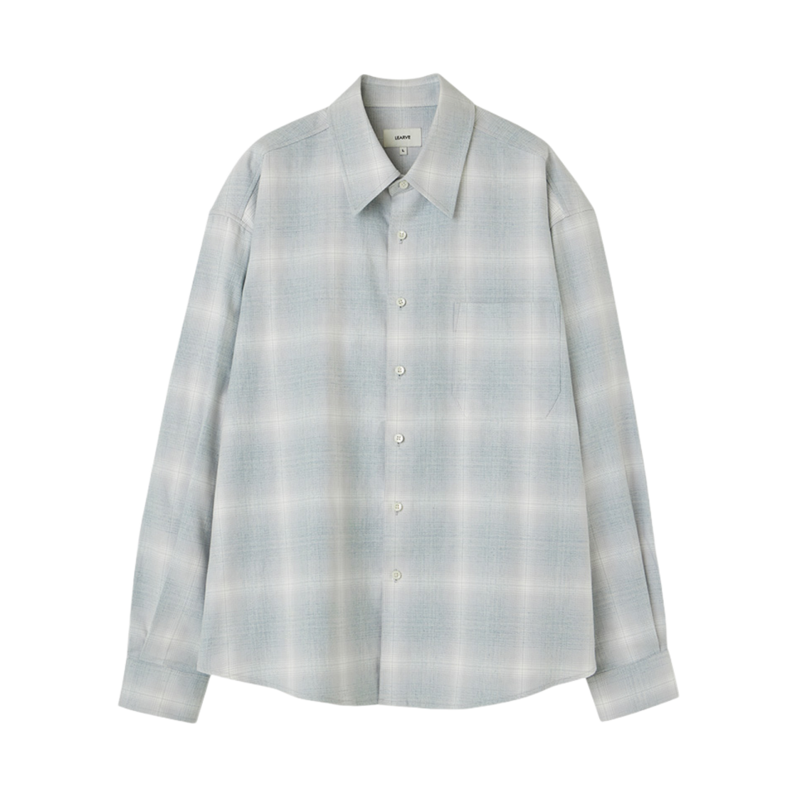 르아브 셔틀노트 오버사이즈 스퀘어 맥시 대디 체크셔츠 아이스그레이