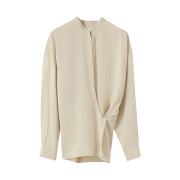 (W) Lemaire Officer Collar Twisted Shirt Dusty Mastic