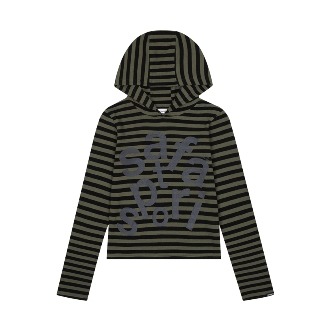 사파리스팟 1/2 티켓팅 스트라이프 보더 후디 올리브