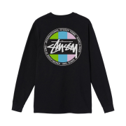 Stussy Classic Dot Dyed LS T-Shirt Black