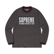 Supreme Thin Stripe L/S Top Black - 21SS
