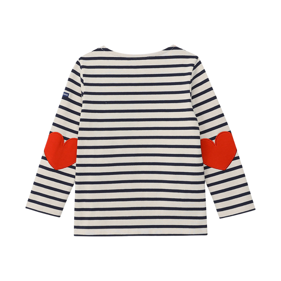 8649-50 Saint James Vaujany Striped Shirt with Heart Elbow Patches Ecru Marine