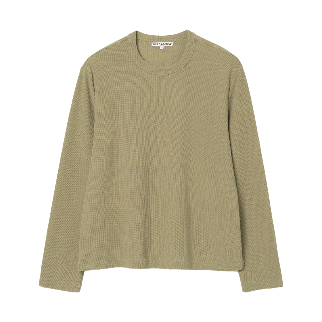 밀로 아카이브 크레이들 데미지 와플 롱 슬리브 카키 브라운