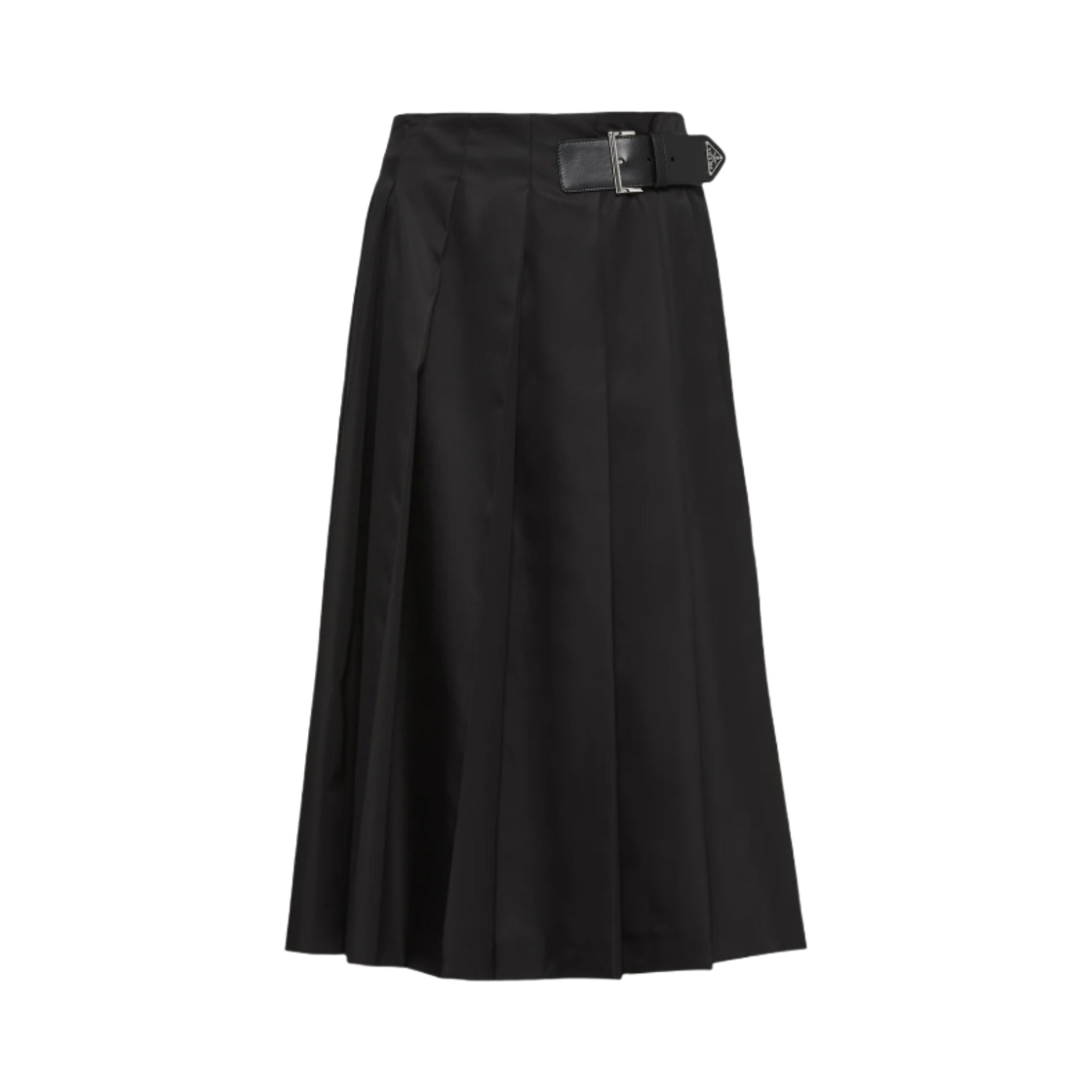 (W) 프라다 플리티드 리나일론 스커트 블랙((W) Prada Pleated Re-Nylon Skirt Black) - 1