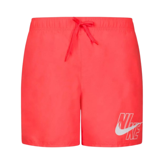 Nike Logo Solid 5 Inch Swim Shorts Red