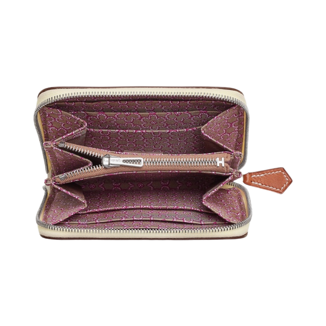 에르메스 실크인 컴팩트 지갑 앱송 & 팔라듐 하드웨어 나타 로즈 포푸레(Hermes Silk'In Compact Wallet Epsom & Palladium Nata Rose Pourpre) - 2