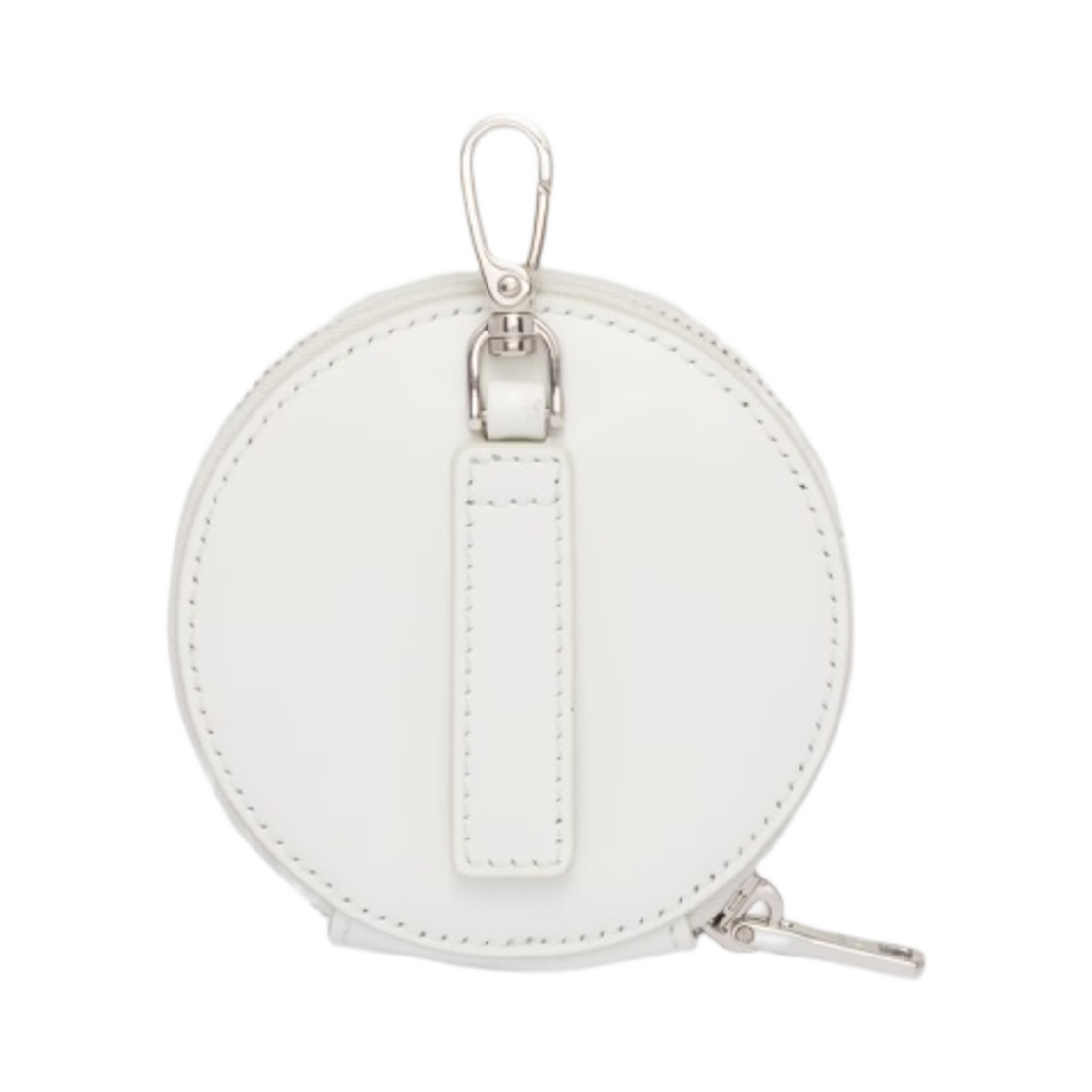 프라다 원형 브러쉬드 레더 미니 파우치 화이트(Prada Brushed Leather Round Mini-Pouch White) - 2