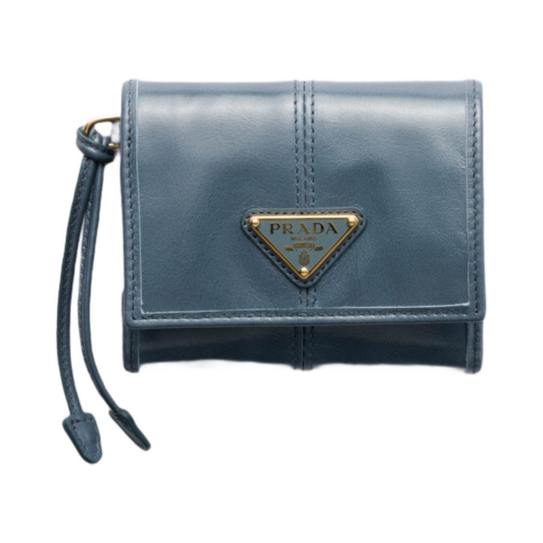 1MH043-2CYR-F0154 Prada Small Leather Wallet Aviator Blue