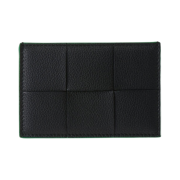 Bottega Veneta Cassette Credit Card Case Black Parakeet