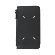 Maison Margiela Grainy Smooth Leather Zipped Card Holder Black