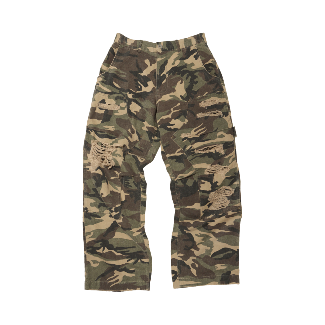 ET2403PT02KH ETCE Double Knee Destroyed Pants Vintage Camo