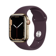 Apple Watch Series 7 41mm Cellular Gold Stainless Steel Case with Sports Band Dark Cherry (Korean Ver.)
