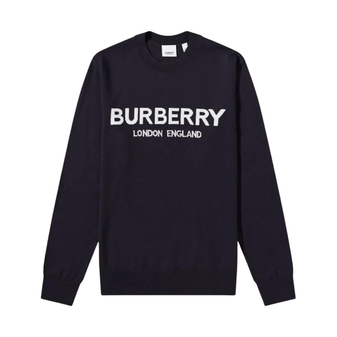 버버리 펜넬 로고 인타르시아 니트 콜 블루(Burberry Fennel Logo Intarsia Knit Coal Blue) - 1
