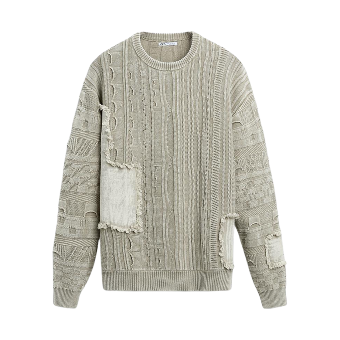 자라 패치 자카드 스웨터 크림(Zara Patch Jacquard Sweater Cream) - 1