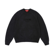 Supreme Flocked Logo Sweater Black - 24FW