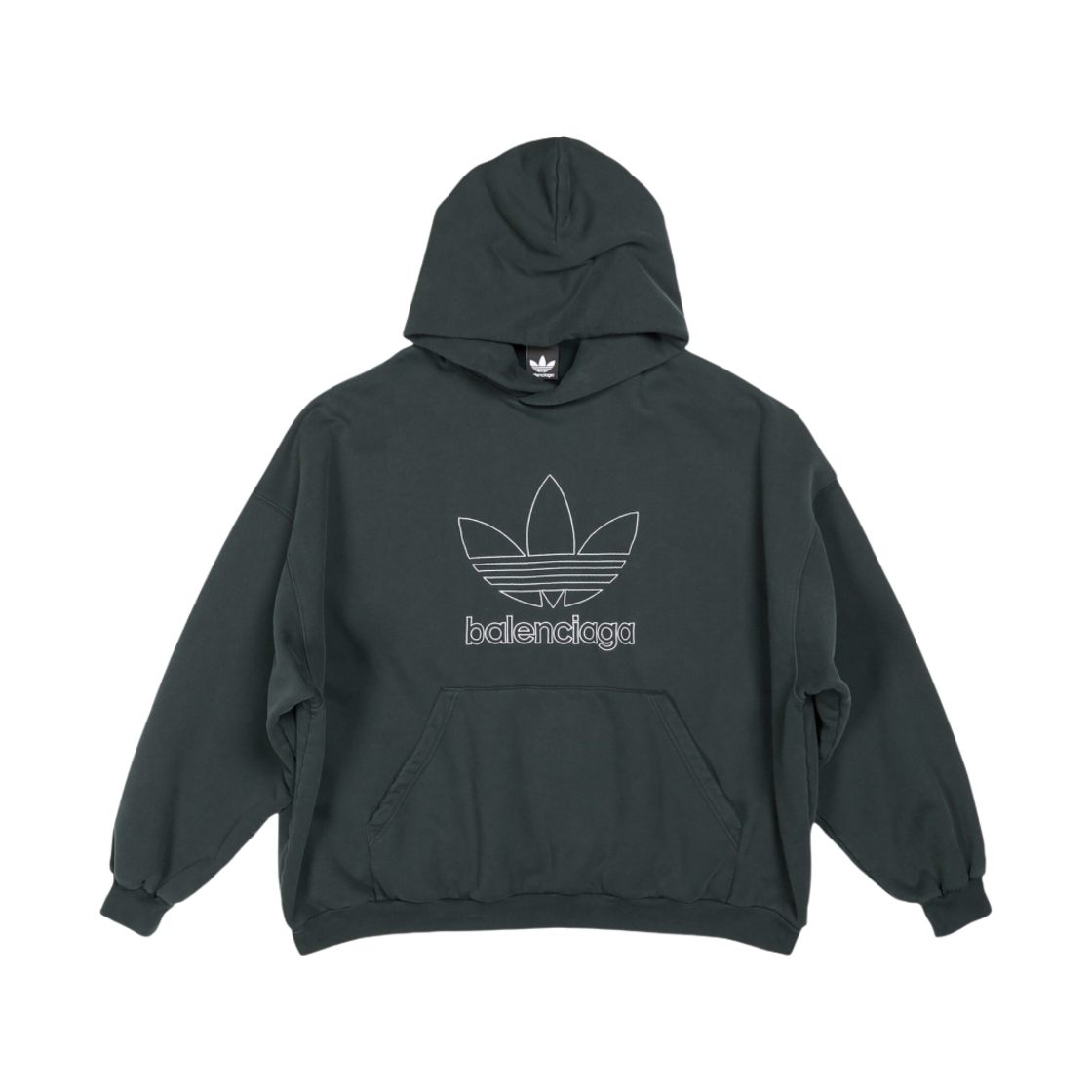 712396TNVA9 Balenciaga x Adidas Heavyweight Fleece Oversized Hoodie Green