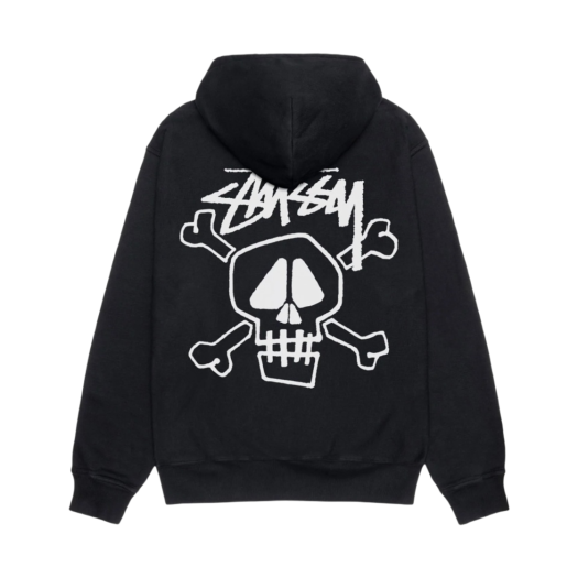 Stussy Skull & Bones Pigment Dyed Hoodie Black