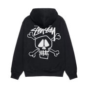 Stussy Skull & Bones Pigment Dyed Hoodie Black