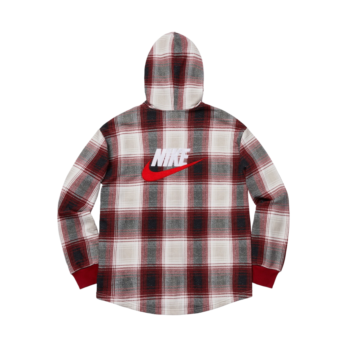 슈프림 x 나이키 플래드 후드 스웨트셔츠 버건디 - 18FW(Supreme x Nike Plaid Hooded Sweatshirt Burgundy - 18FW) - 2
