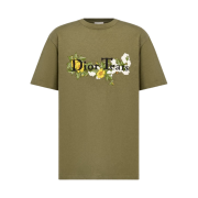 Dior x Denim Tears Relaxed Fit Dior Tears T-Shirt Cotton Slub Jersey Khaki