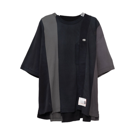 A12TS621-BLACK Maison Mihara Yasuhiro Vertical Switching T-Shirt Black