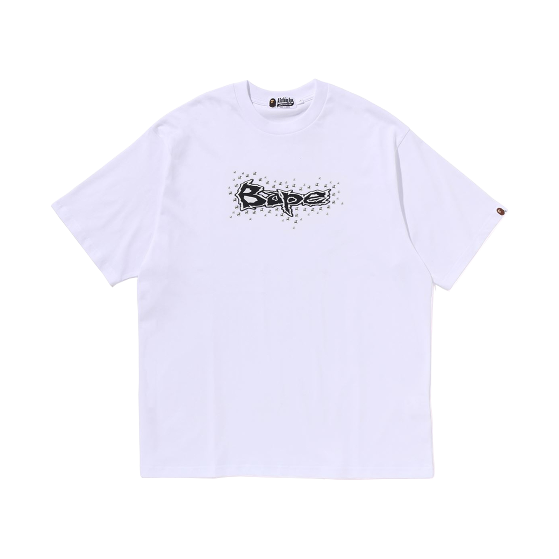 베이프 스터드 베이프 로고 릴렉스드 핏 티셔츠 화이트(BAPE Studs Bape Logo Relaxed Fit T-Shirt White)