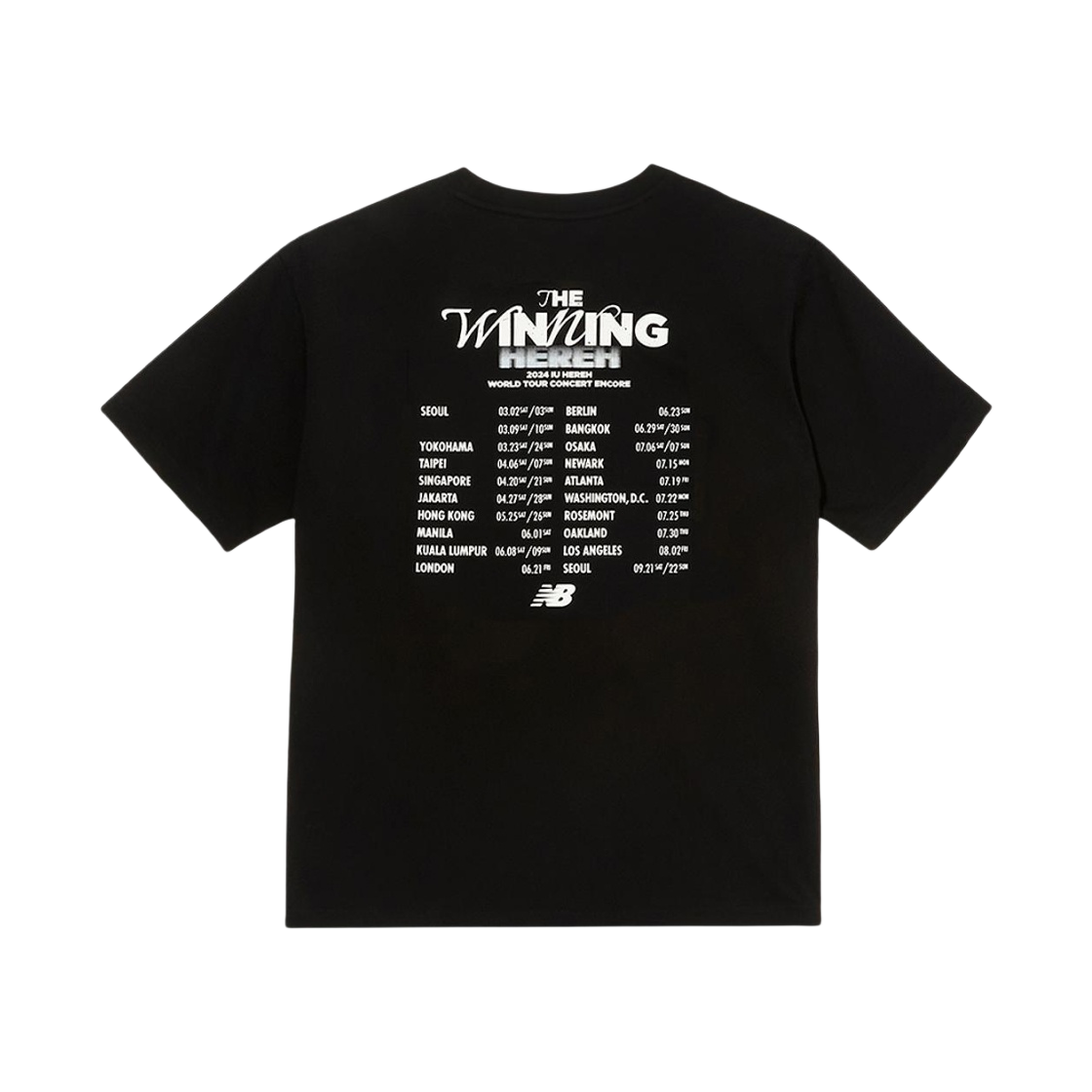뉴발란스 x 아이유 월드투어 티셔츠 블랙(New Balance x IU World Tour T-Shirt Black)
