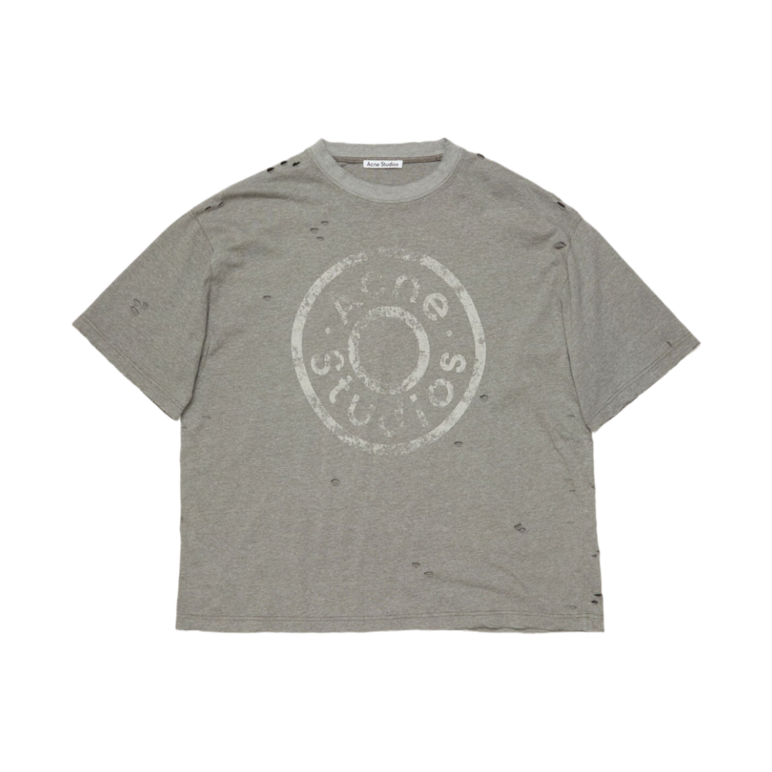 (W) 아크네 스튜디오 로고 티셔츠 릴렉스 핏 모스 그린