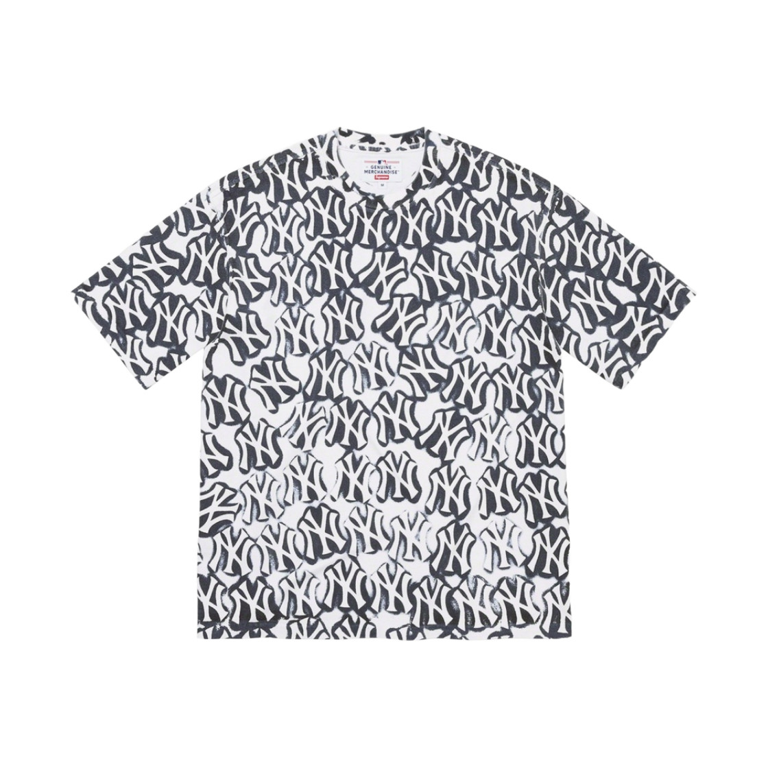 슈프림 x 뉴욕 양키스 에어브러쉬 숏슬리브 탑 화이트 - 21FW(Supreme x New York Yankees Airbrush S/S Top White - 21FW)