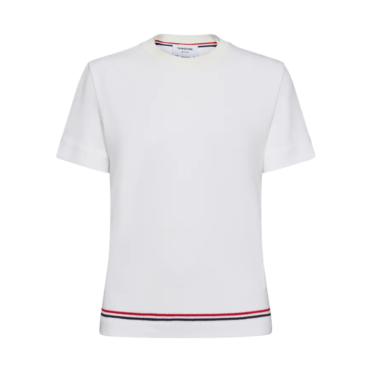 (W) Thom Browne Cotton Pique T-Shirt White