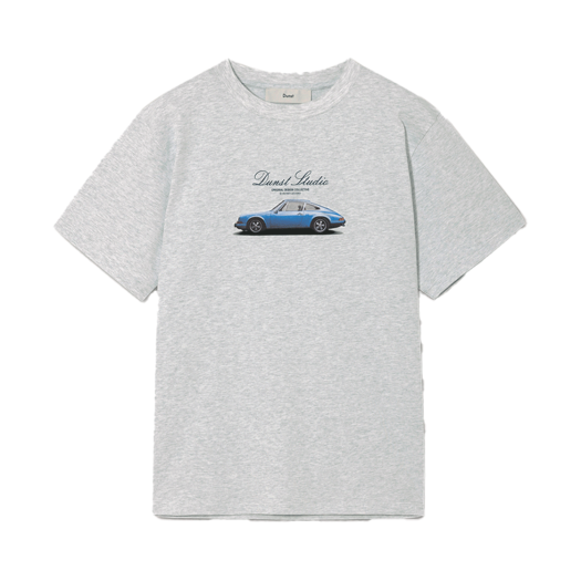 UDTS5B143G1_M_ Dunst Unisex Summer Holiday Car T-Shirt Light Melange Grey