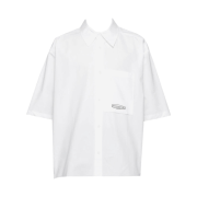 Wooyoungmi Oversize Back Logo Short Sleeve Shirt White - 21SS