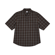 Safarispot Pocket Check Half Shirts Brown