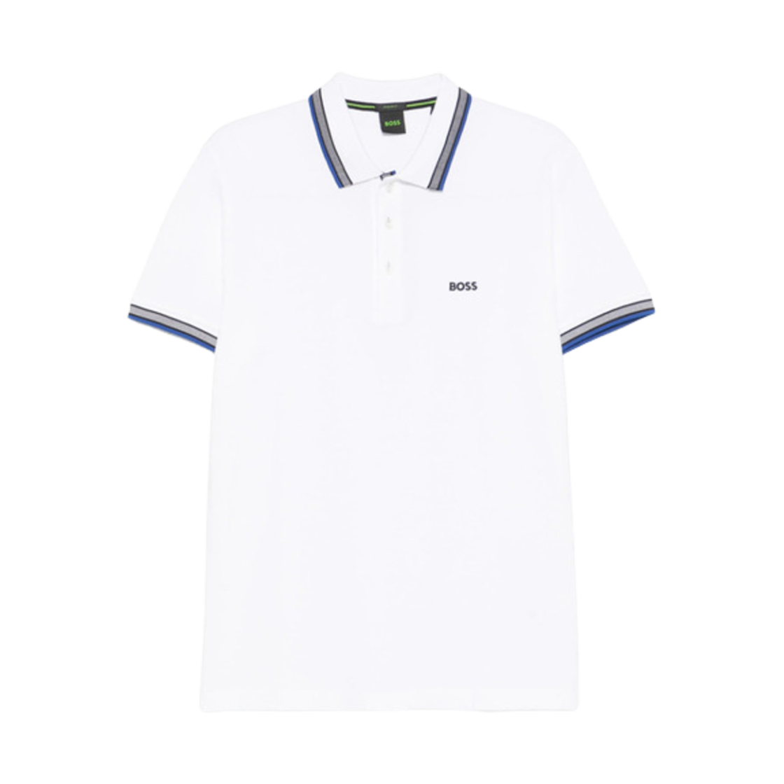 50469055-106 Hugo Boss Cotton Pique Paddy Polo Shirt with Logo Undercollar White
