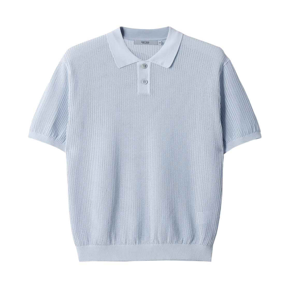 시리즈 아이스 코튼 루즈 핏 하프 슬리브 폴로 스웨터 스카이 블루(Series Ice Cotton Loose Fit Half Sleeve Polo Sweater Sky Blue) - 1
