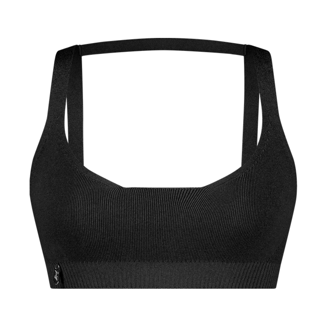 쥬키프 코튼 백 스트랩 브라렛 블랙(Juukiff Back Strap Bra In Mixed Cotton Black)