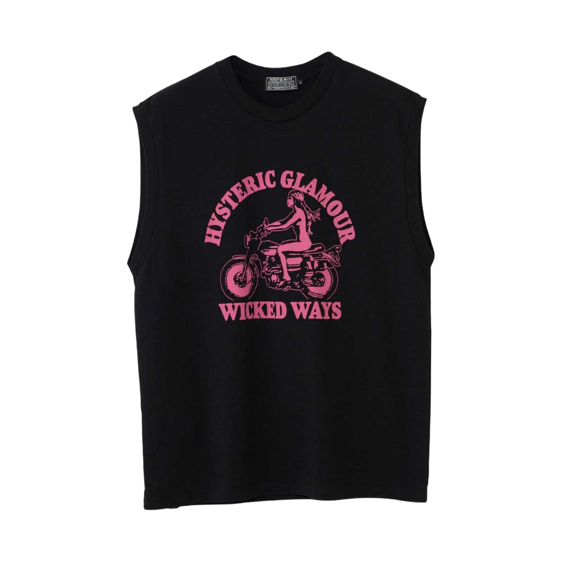 히스테릭 글래머 위키드 웨이즈 슬리브리스 티셔츠 블랙(Hysteric Glamour Wicked Ways Sleeveless T-Shirt Black) - 1