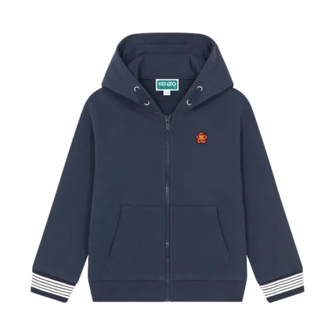 (키즈) 겐조 세일러 지퍼 후드 네이비 블루((Kids) Kenzo Sailor Zipped Hoodie Navy Blue)