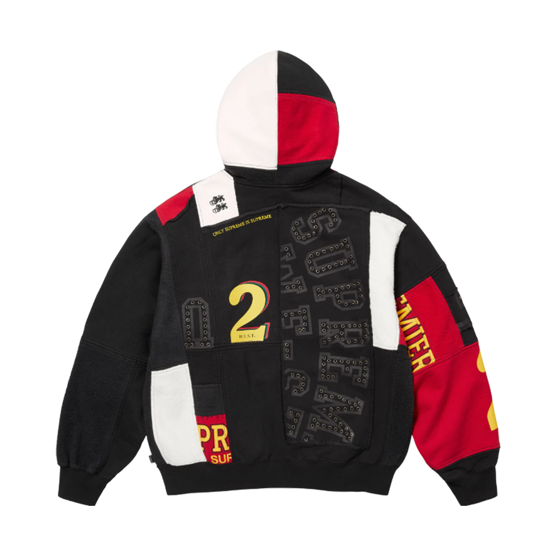 슈프림 패치워크 집업 후드 스웨트셔츠 블랙 - 25SS(Supreme Patchwork Zip Up Hooded Sweatshirt Black - 25SS) - 3