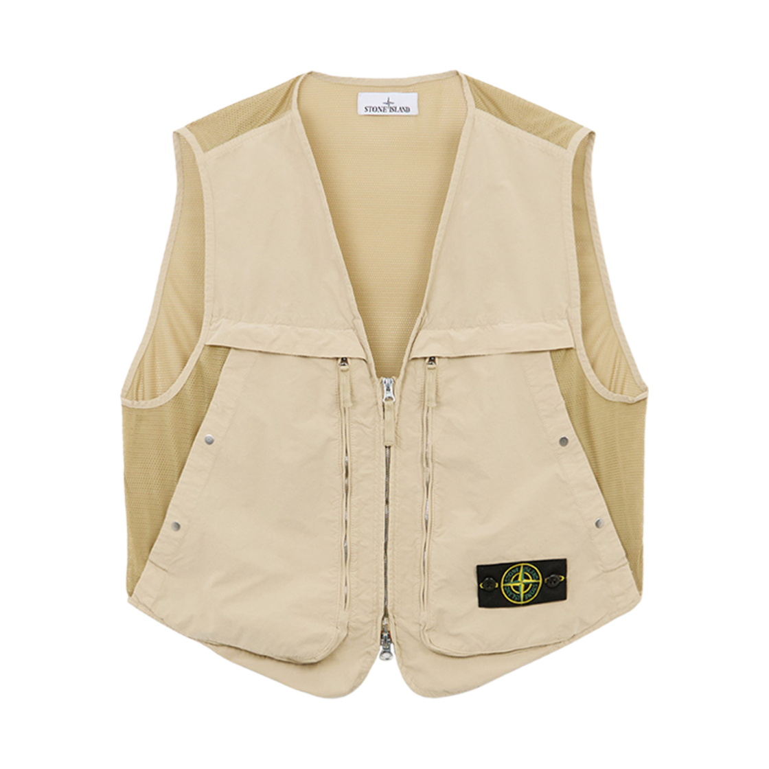 8115G03M3-V0097 Stone Island G03M3 David Light TC Zipper Vest with Anti Drop Off White - 24FW