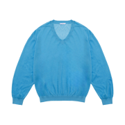 STU Sheer V-neck Knit Sky Blue