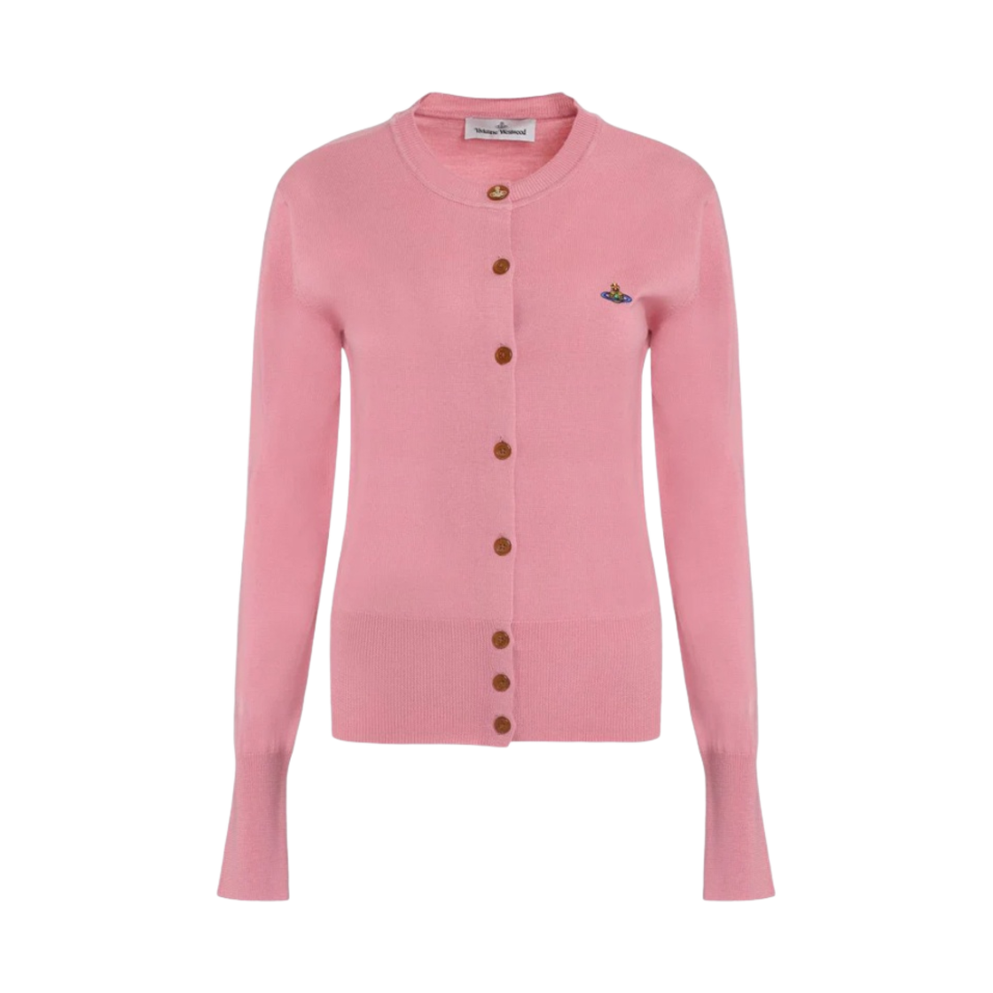 1803002P-Y0006-G401 (W) Vivienne Westwood Bea Virgin Wool Cardigan Bubble Gum