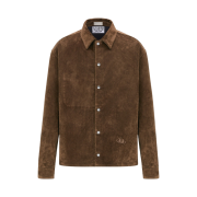 Dior x Cactus Jack Oversized Overshirt Flocked Technical Cotton Denim Mocha Brown
