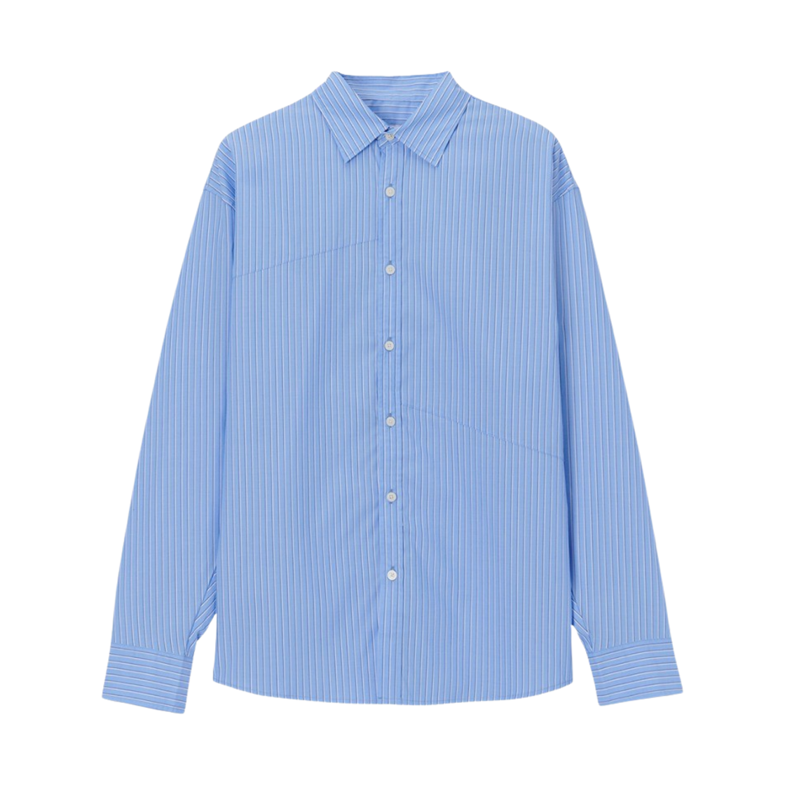타이핑 미스테이크 플리츠 슬리브 셔츠 블루 스트라이프 - 22FW(Typing Mistake Pleats Sleeves Shirt Blue Stripe - 22FW)