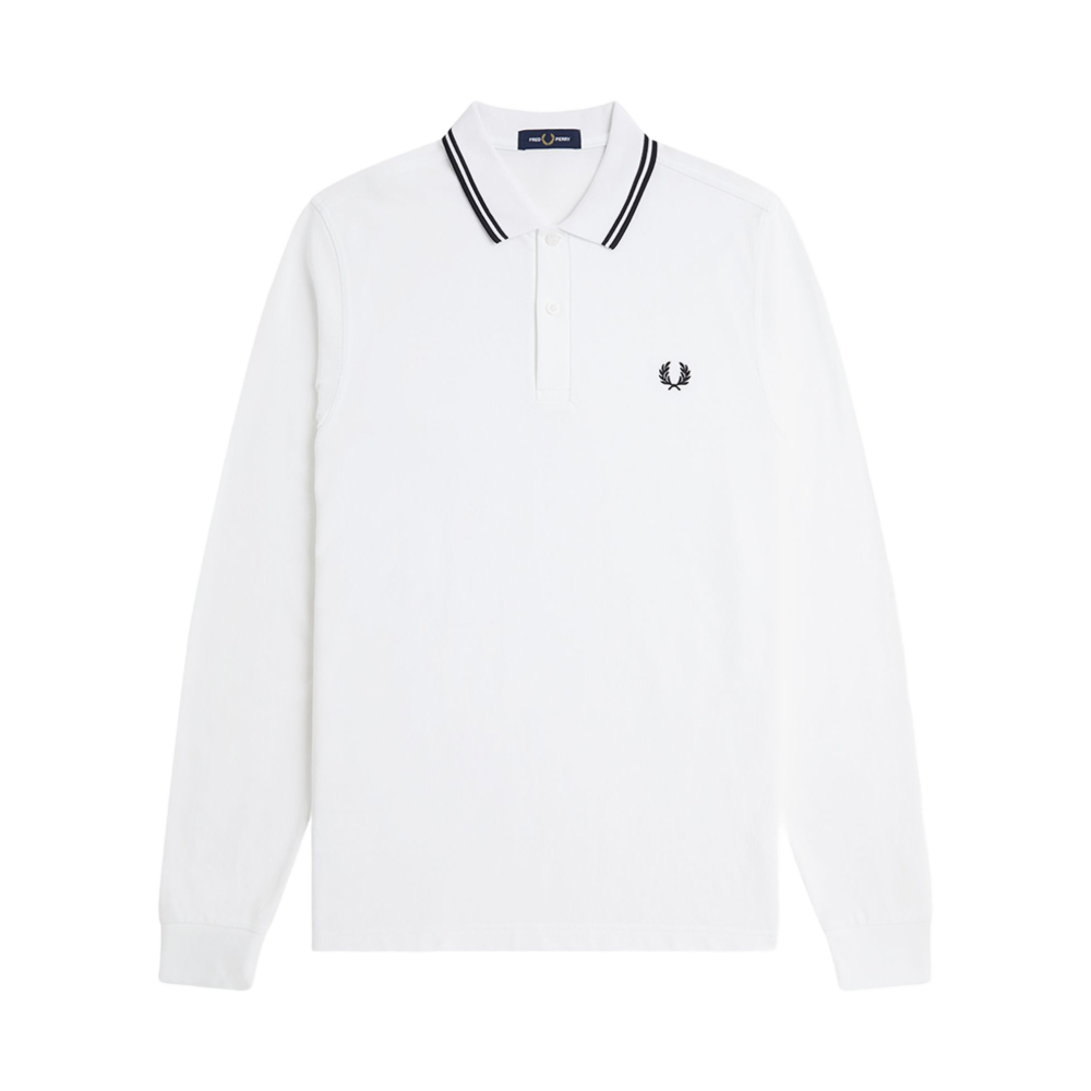 AFPM2433636-200 Fred Perry Long Sleeve Twin Tipped Fred Perry Shirt White
