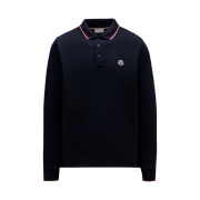 Moncler Long Sleeve Polo Shirt Navy Blue - 21FW